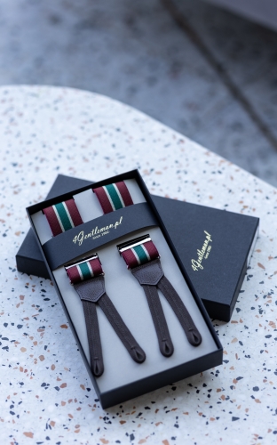 Szelki Regimental bordò/verde