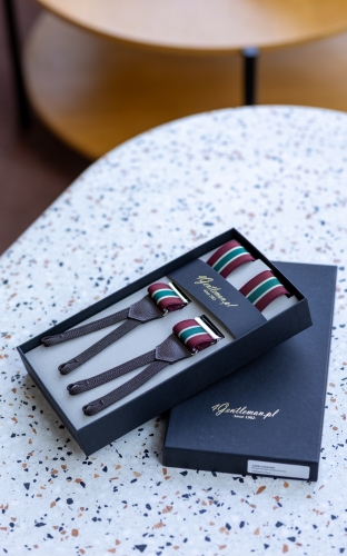 Szelki Regimental bordò/verde