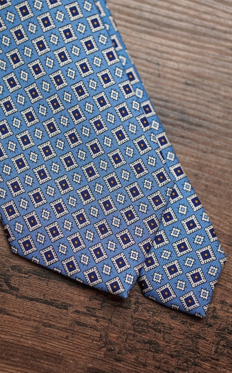 Krawat z Jedwabiu Błękitny we wzory