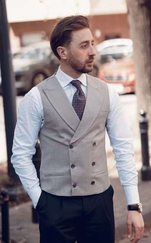 Kamizelka Dwurzędowa Perugia 100% Wełna