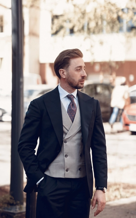 Kamizelka Dwurzędowa Perugia 100% Wełna