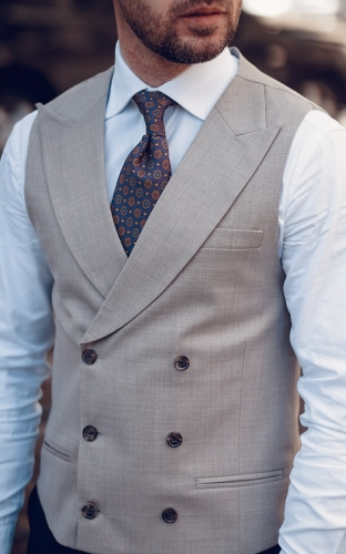 Kamizelka Dwurzędowa Perugia 100% Wełna