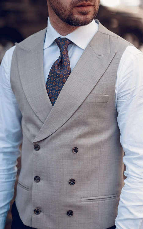 Kamizelka Dwurzędowa Perugia 100% Wełna